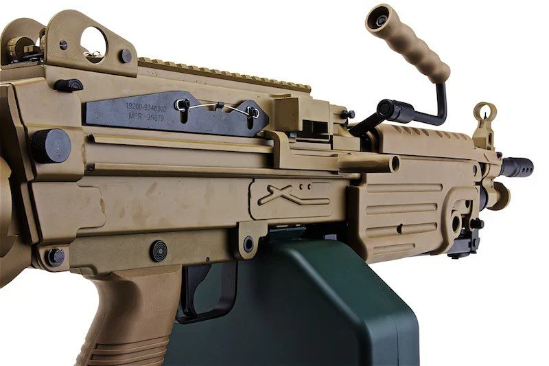 A&K M249 SAW Para Steel Body AEG LMG w/ Reinforced Gearbox  (Tan) - Image 2
