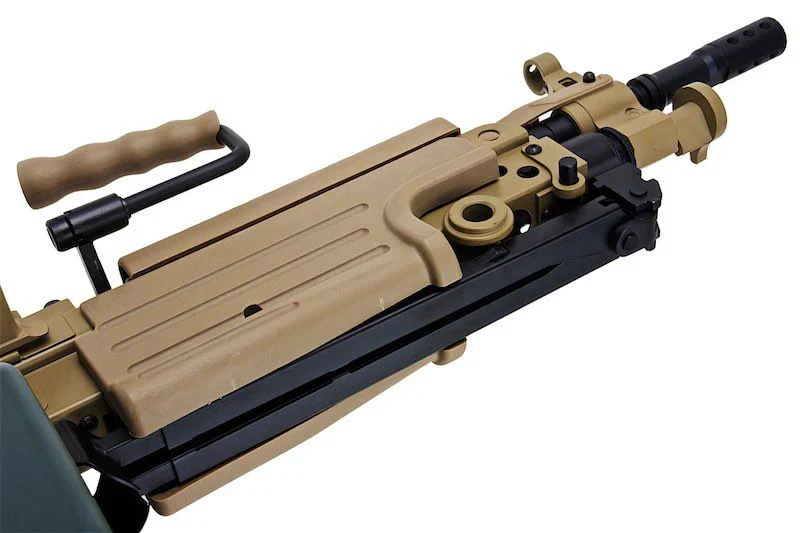 A&K M249 SAW Para Steel Body AEG LMG w/ Reinforced Gearbox  (Tan) - Image 3