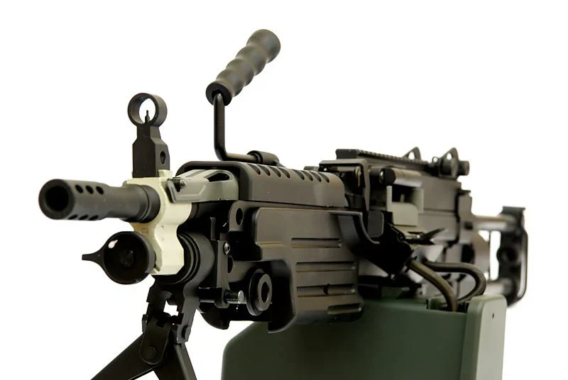 A&K M249 SAW Para Steel Body AEG LMG w/ Reinforced Gearbox  (Tan) - Image 4