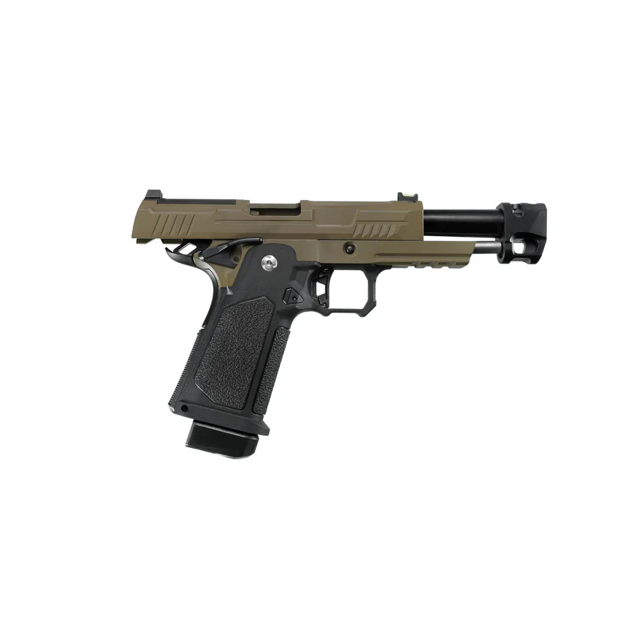 ARCTURUS Vanguard 4.3"Hi-Capa GBB Pistol w/ Optics Ready Slide & Compensator BLK-TAN - Image 2