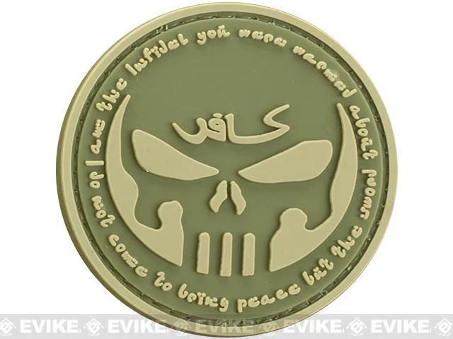 Matrix "Infidel Skull" PVC IFF Hook and Loop Patch (Color: OD Green)