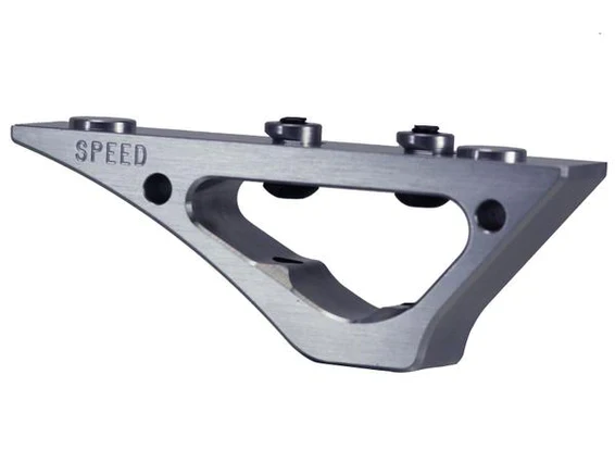 Speed Airsoft CNC KeyMod "CURVED" Foregrip in Black Silver Red - Image 2