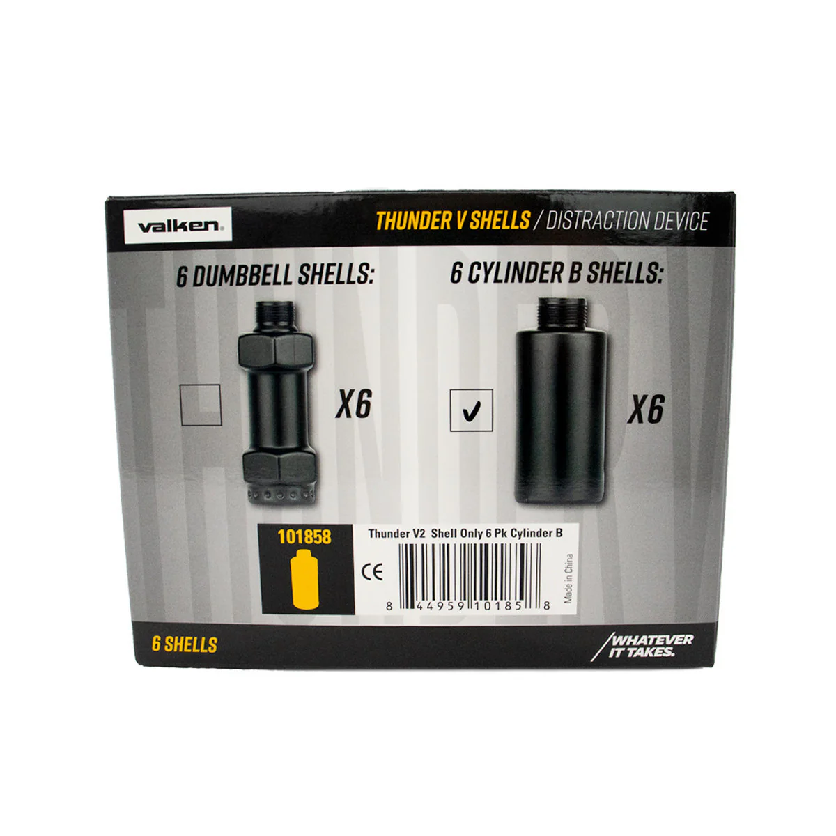 Valken Thunder V2 CO2 Sound Simulation Grenade Dumbbell Shells - 6 Pack - Image 3