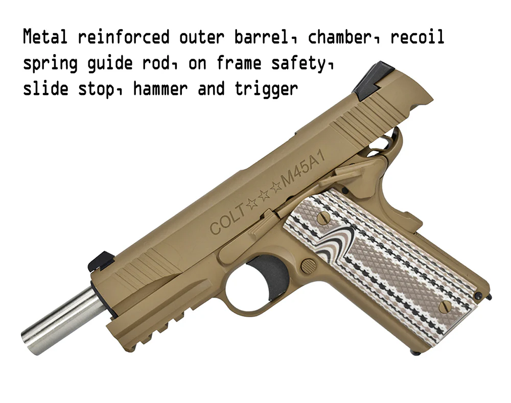 EMG Cybergun Colt 1911 Goverment Combat Unit T8 GBB Pistol Airsoft - TAN - Image 3