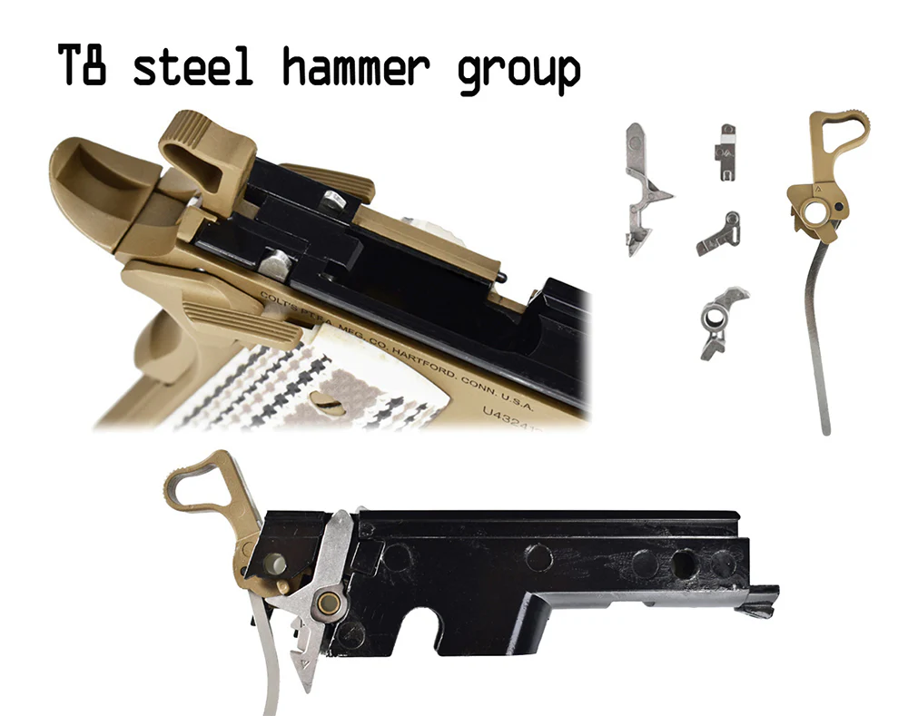 EMG Cybergun Colt 1911 Goverment Combat Unit T8 GBB Pistol Airsoft - TAN - Image 7