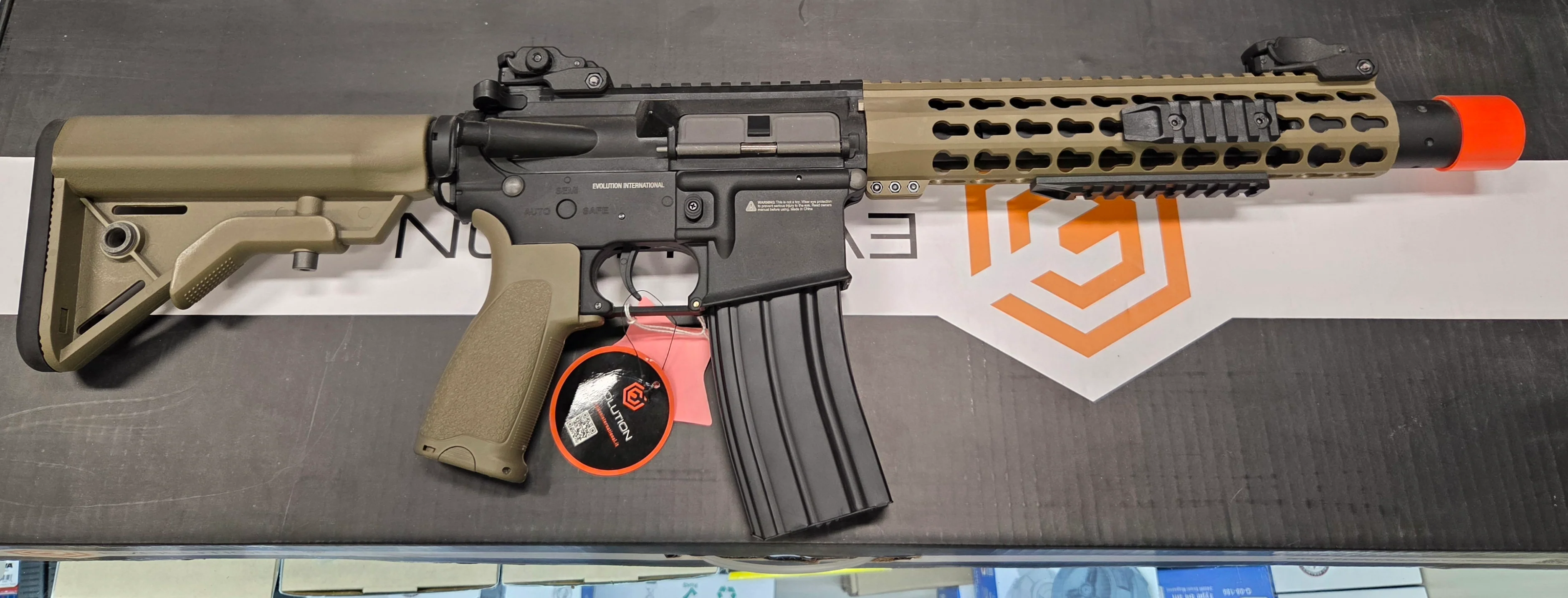 Evolution Recon S 10" Silent Ops Carbontech Airsoft Gun - Black/Tan