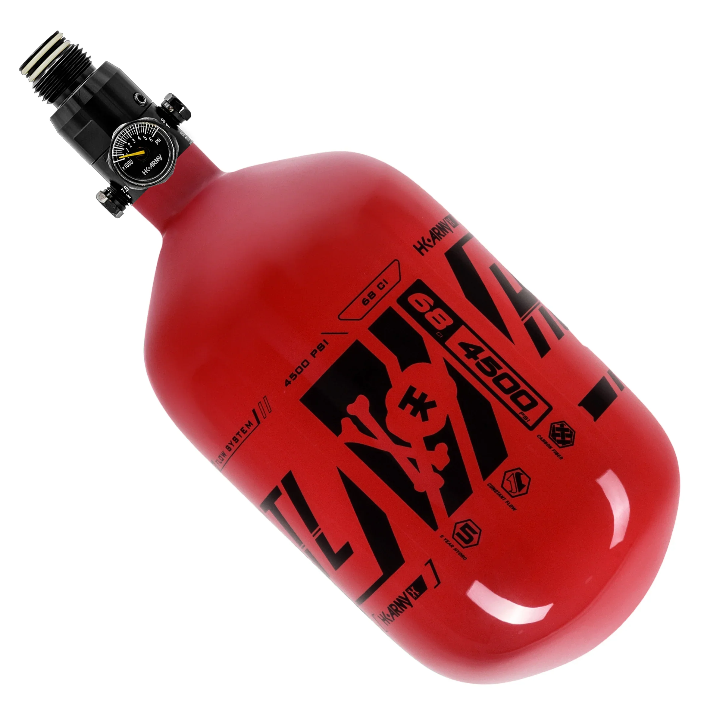 HSTL - Carbon Fiber Tank - Standard Reg - 68ci / 4500psi - Red/Blk
