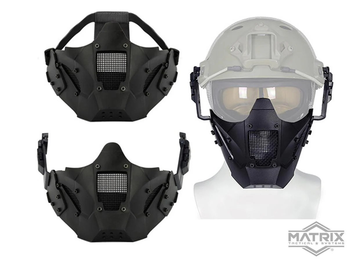 Matrix Iron Warrior Polymer and Mesh Modular Face Mask (Color: Gray . Black . Tan) - Image 2