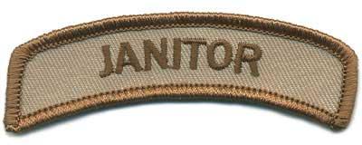 Matrix Tab IFF Hook and Loop Patch (Title: Janitor / Tan)