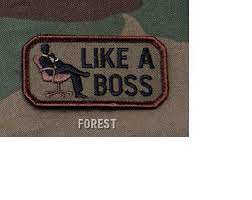 Mil-Spec Monkey "Like A Boss" Hook and Loop Patch (Color: Forest)