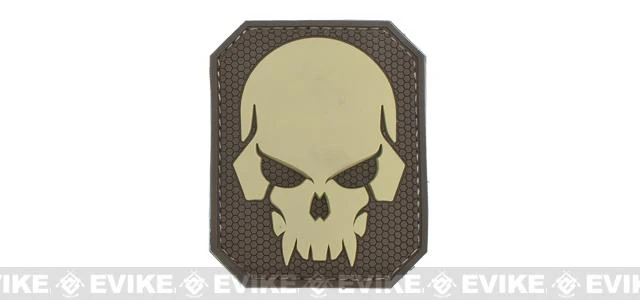 Mil-Spec Monkey "Pirate Skull - Large" PVC Morale Patch (Color: Desert)