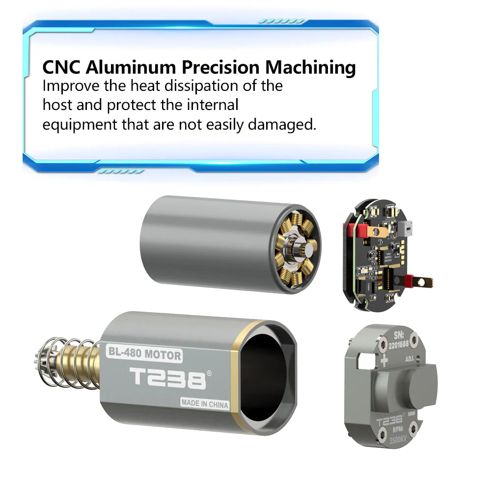 T238 CNC High Torque 33000 RPM Brushless Motor (Long Shaft / Short Shaft) - Image 4